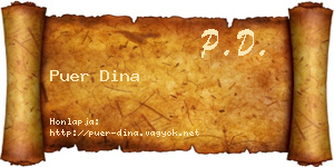 Puer Dina névjegykártya